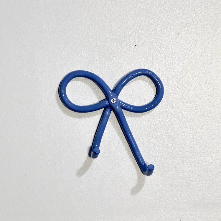 Blue Crochet Bow