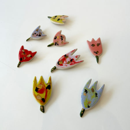 Broche en céramique Tulipe