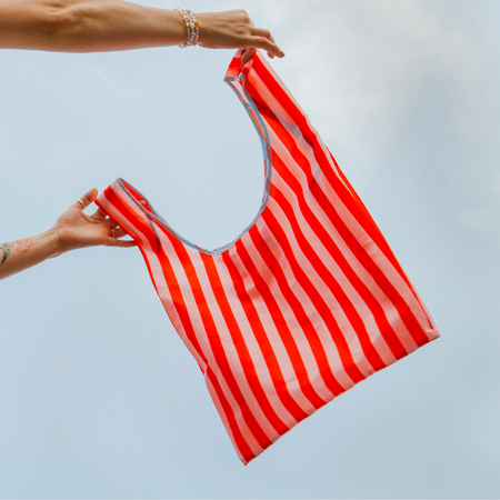 Sac réutilisable rayures Rose & Rouge