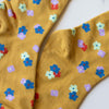 Flower socks - mustard