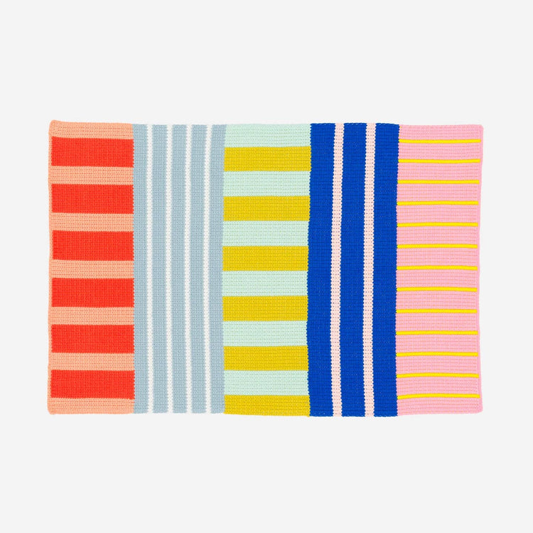Tapis à Rayures Patchwork arc-en-ciel