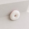 Petit coussin rond rose et blanc