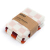 Lot de 3 lavettes multi-usages damier rouge-rose