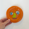 Small orange 'Happy face' glass plate [unique piece] 