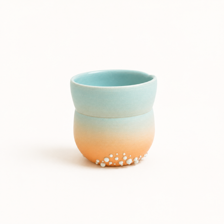 Gobelet bleu-orange en céramique
