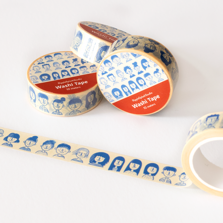 Ruban Washi Visages illustrés