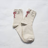 Cream socks with red loop