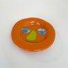 Small orange 'Happy face' glass plate [unique piece] 