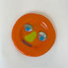 Petite assiette en verre 'Happy face' orange [pièce unique]