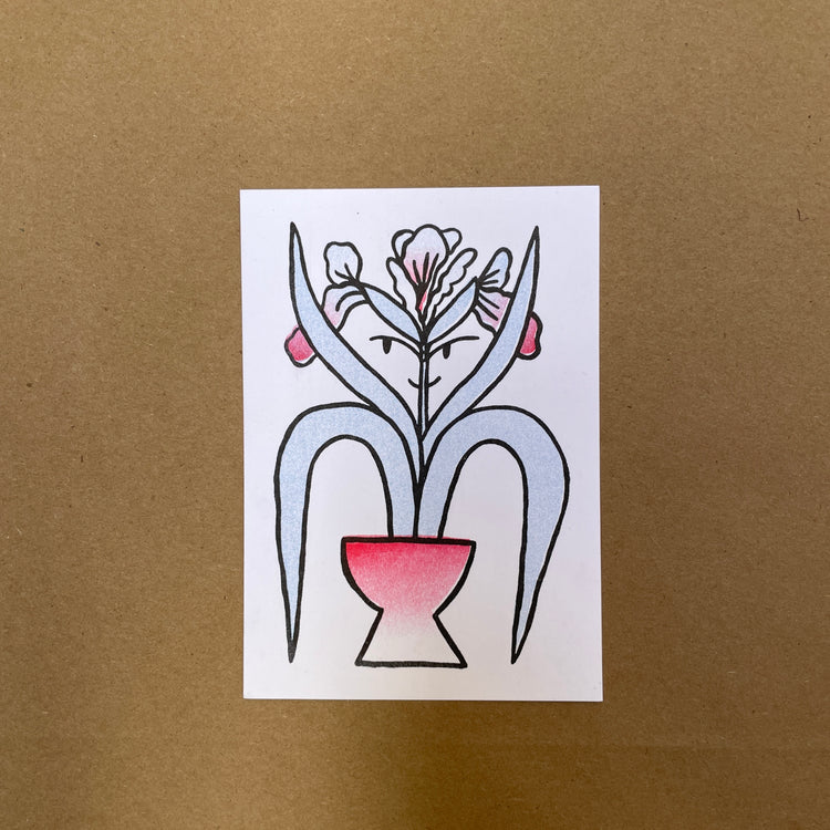 Risograph postcard 'Iris'