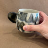 Abstract ceramic mug with full handle #18