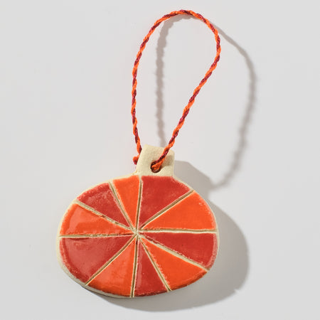 Red triangle ceramic ornament