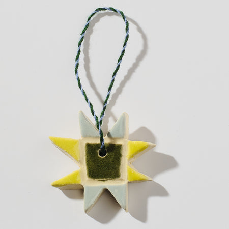 Starry Square Ceramic Ornament