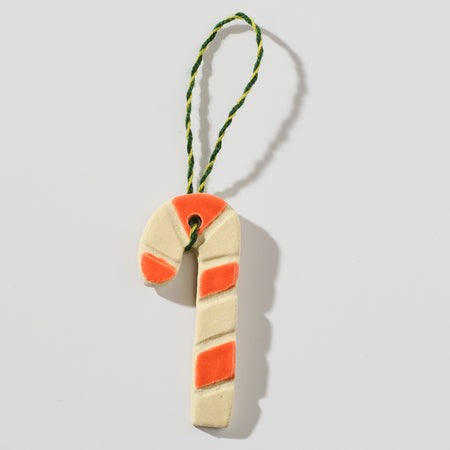 Ornement en céramique Canne de bonbon