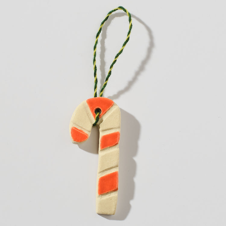 Ornement en céramique Canne de bonbon