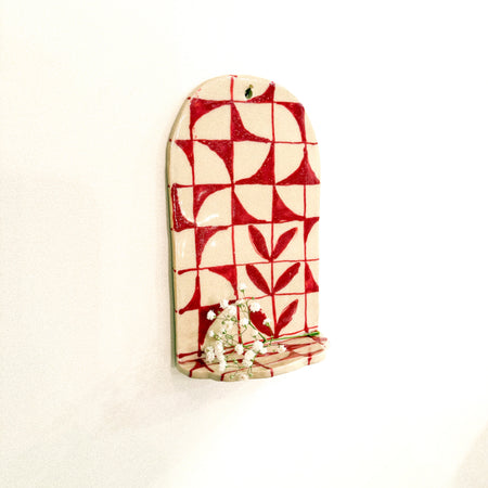 Applique mural Arche fleur rouge