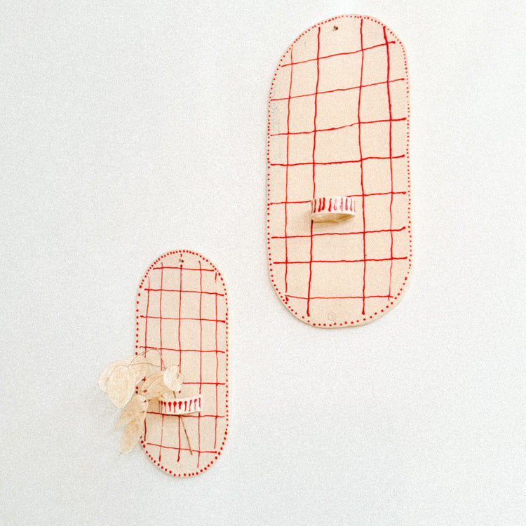 Red grid wall light [various sizes]