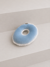 Petit coussin rond bleu et blanc
