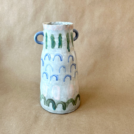 Grand vase abstrait à oreilles en céramique no.435