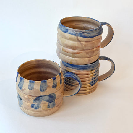 Grande tasse sable et bleue