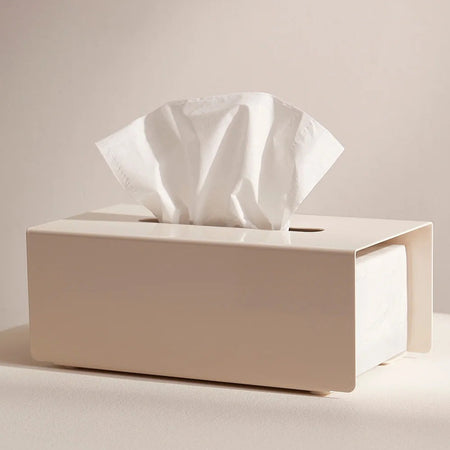 Cream tissue box cover [freestanding or wall-mounted] 
