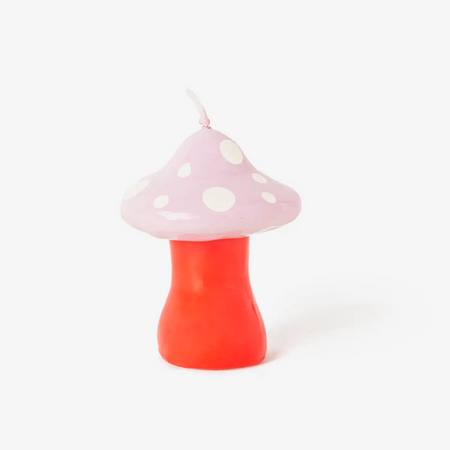 Small pink mushroom candle 