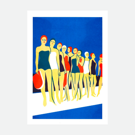 Risograph poster 'The swimming pool'