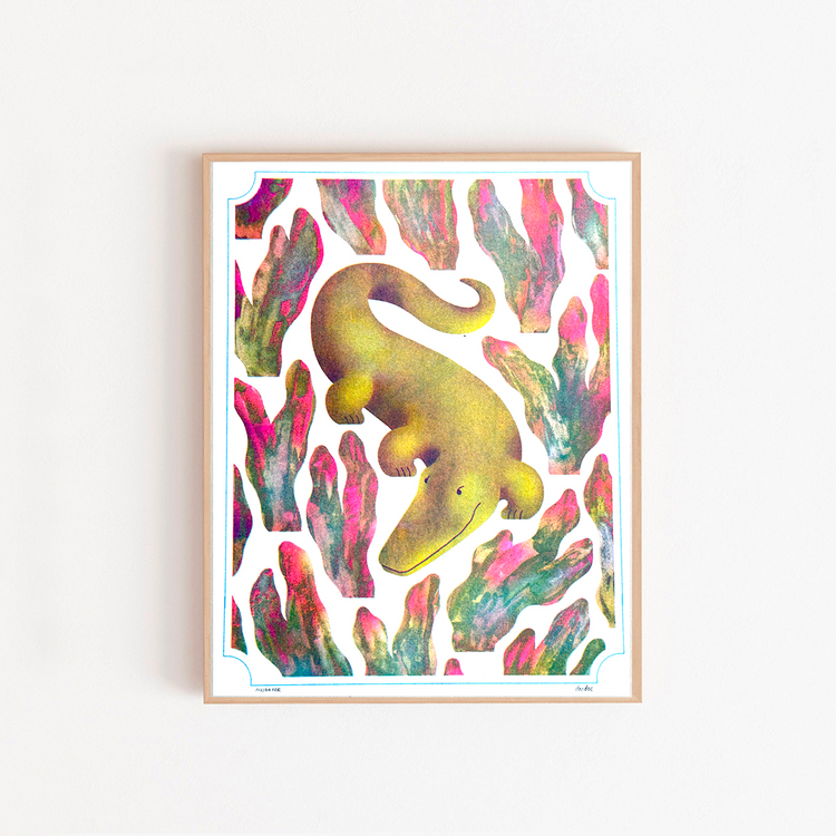 Risograph poster 'Alligator'