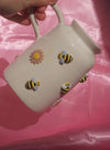 Bee face flower ceramic jug vase 