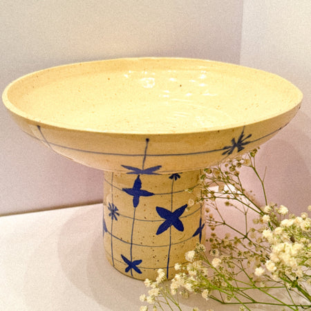 Bol sur pied Grille Fleurs