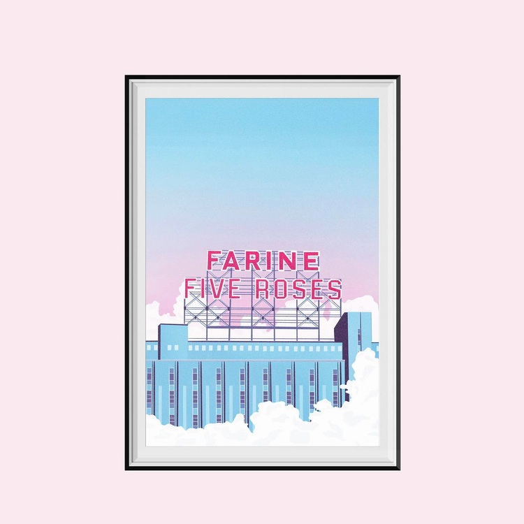 Risograph poster 'Farine Five Roses'