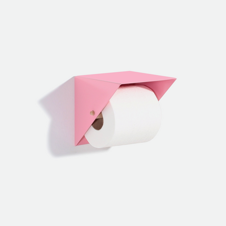 Pink toilet paper holder 