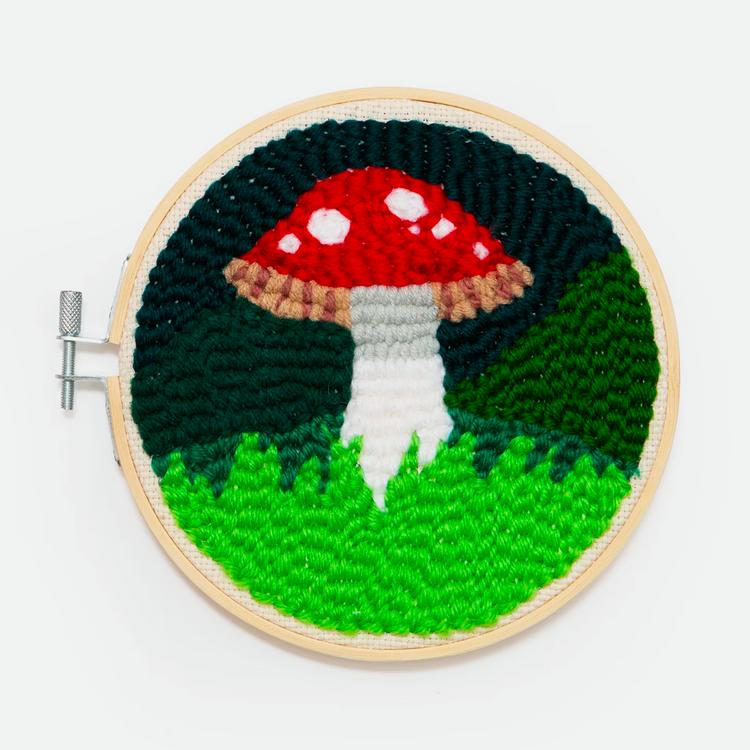 DIY punch needle kit Mushroom