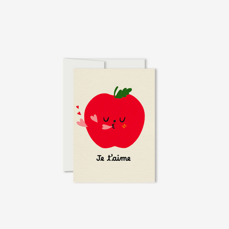 Mini carte de souhait Pomme d'amour