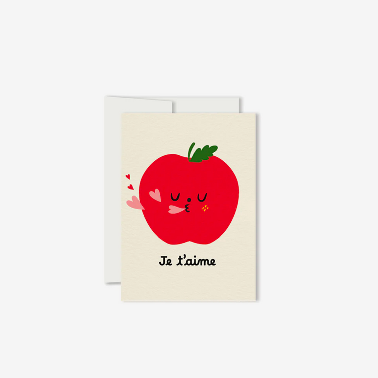 Mini carte de souhait Pomme d'amour