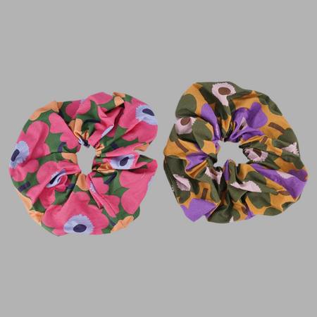 Floral Hair Scrunchie [Various Colors]