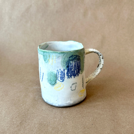 Large abstract ceramic mug no.447 