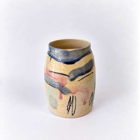 Vase en céramique bleu et violet