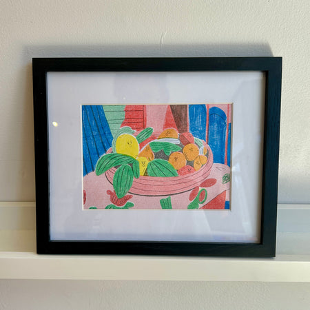 Affiche 'Bowl of fruits' encadrée [tel quel]