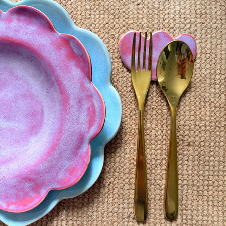 Repose-couvert fleur en porcelaine [couleurs variées]