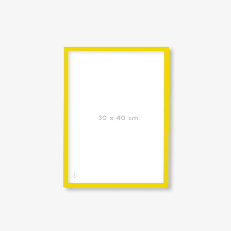 Cadre jaune avec vitre [30 x 40cm]