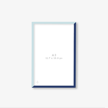 Navy/blue frame with glass [A3 - 11.7in x 16.5in]