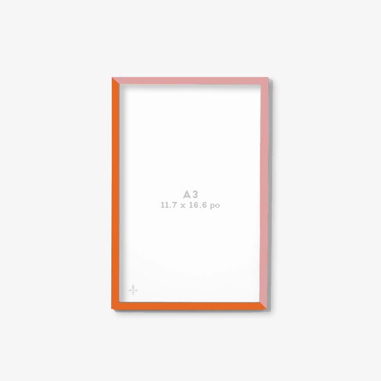 Pink/orange frame with glass [A3 - 11.7in x 16.5in]