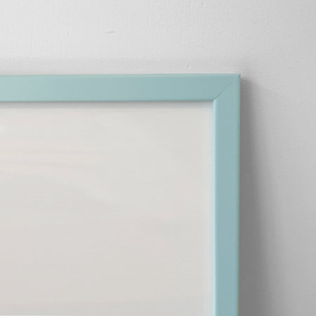 Powder blue frame with glass [A2 - 16.5 x 23.4in]