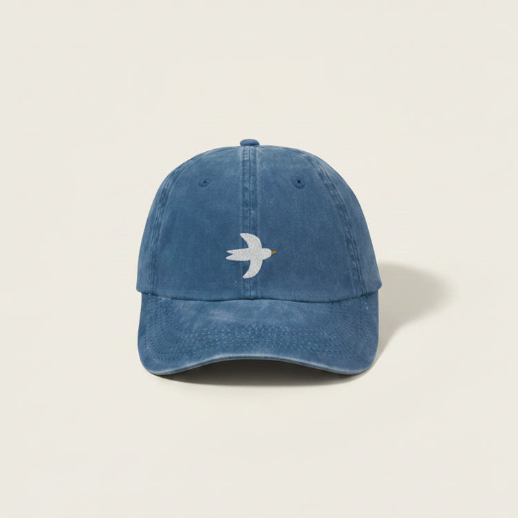 Casquette en jeans brodée L'oiseau