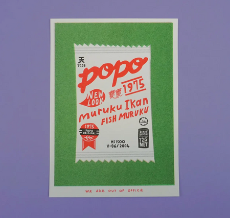 Affichette risographie 'Popo fish muruku'
