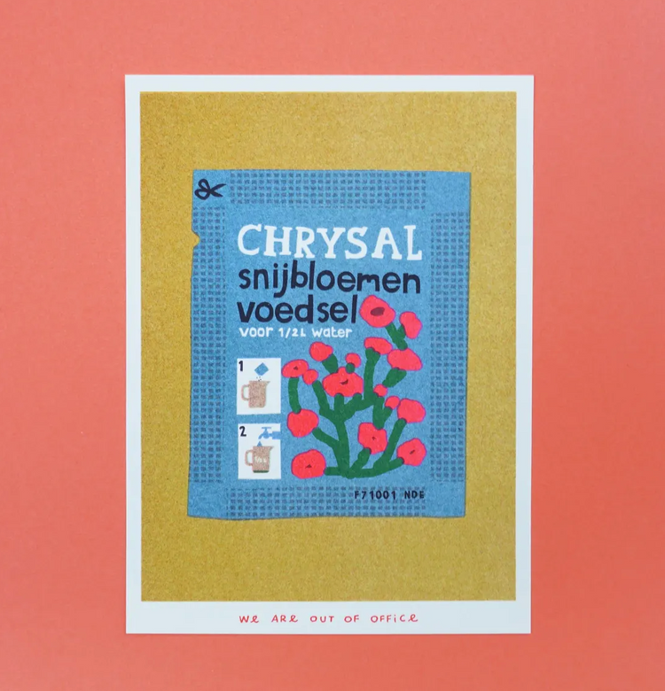 Affichette risographie 'Chrysal flower food'