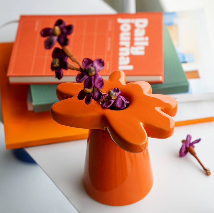 Vase Marguerite orange