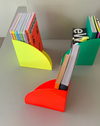 Neon red corner shelf