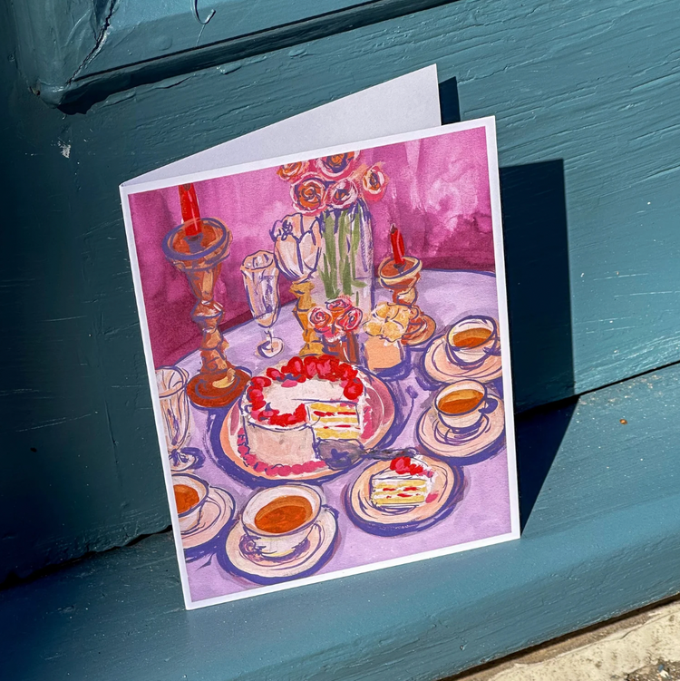 Carte de souhaits Kaffee und Kuchen